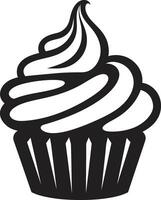 Flavorful Elegance Black Cupcake Indulgent Treat Cupcake Black vector