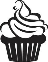 Decadent Delight Black Cupcake Sugar Rush Elegance Black Cupcake vector