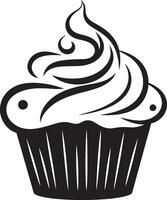 Deliciously Crafted Black Cupcake Cupcake Elegance Black vector