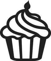 Gourmet Temptation Cupcake Black Sugary Sweetness Black Cupcake vector