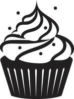 Sugary Sweetness Cupcake Black Sweet Indulgence Black Cupcake vector