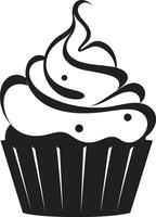 Sugary Joy Cupcake Black Tasty Treats Black Cupcake vector