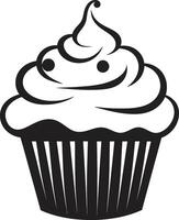 Decadent Delight Cupcake in Black Sugar Rush Elegance Black Cupcake vector