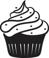 Deliciously Crafted Cupcake in Black Cupcake Elegance Black ic vector