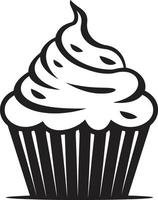 Sugary Sweetness Black Cupcake Sweet Indulgence Cupcake in Black vector