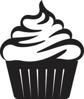 Indulgent Charm Cupcake Black Sugar Coated Elegance Black vector