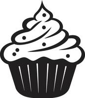 Decadent Delight Black Cupcake Frosted Elegance Black Cupcake vector