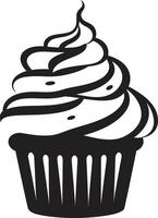 Sweet Treat Mastery Cupcake Black Flavorful Delights Black Cupcake vector