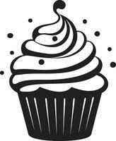 Sugary Sweetness Cupcake Black Sweet Indulgence Black Cupcake vector