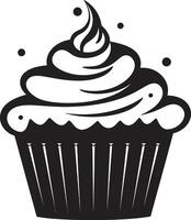 Cupcake Elegance Black ic Sweet Treat Mastery Cupcake Black vector