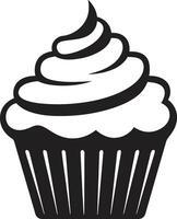Frosted Temptation Cupcake Black Sugary Joy Cupcake Black vector