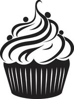 Flavorful Delights Black Cupcake Indulgent Charm Black Cupcake vector