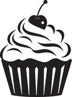 Sugar Rush Elegance Black Cupcake Whipped Bliss Charm Cupcake Black vector