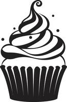 Sugar Coated Elegance Black Cupcake Whipped Perfection ic Black Cupcake vector