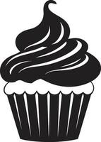 Whipped Bliss Charm Cupcake Black Frosted Temptation Black Cupcake vector
