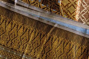 Thai woven fabrics. photo