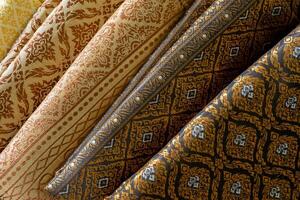 Thai woven fabrics. photo