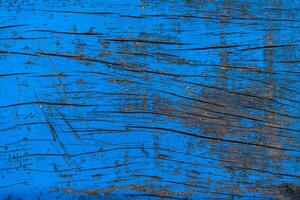 Vintage of old wooden with blue color background. photo