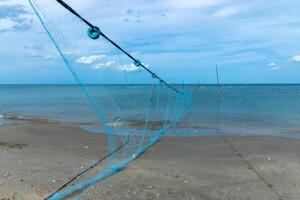 pescar red en el playas foto