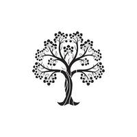 Silhouette tree on white background. vector