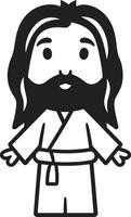 Merciful Savior Cartoon Jesus Blessed Redeemer Cute Black Jesus vector