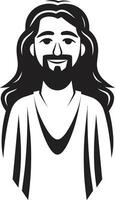 Blessed Presence Cartoon Jesus Black Sacred Shepherd Cute Black Jesus vector