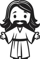 Saviors Radiance Black Jesus Healing Grace Cartoon Jesus in Black vector