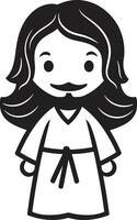 Radiant Savior Black Jesus Inspirational Guide Cute Jesus in Black vector