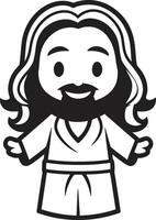 Holy Grace Black Jesus Messiahs Love Cute Jesus Cartoon vector