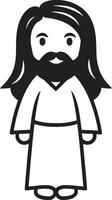 Comforting Presence Cartoon Jesus Holy Grace Black Jesus vector