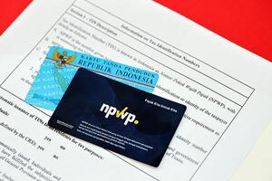 Indonesian NPWP new tax id Number and KTP identity card for taxpayers and citizens photo