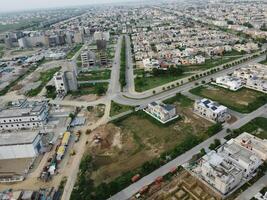 Aerial view of residential area in Lahore Pakistan on July 22, 2023. photo