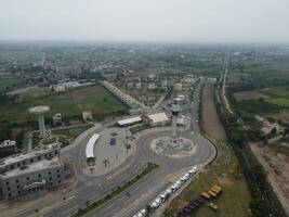 Beautiful residential areas in Lahore with drone on November 18, 2023 photo