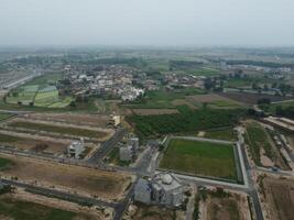 High angle view with drone of West Marina Housing Society in Lahore Pakistan on November 07, 2023 photo