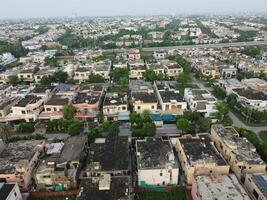 Aerial view of residential are on 2024-07-22 in Lahore, Pakistan photo