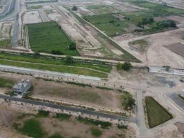 High angle view with drone of West Marina Housing Society in Lahore Pakistan on November 07, 2023 photo