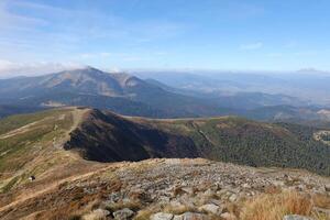 Mount Hoverla hanging peak of the Ukrainian Carpathians against the background of the sky photo