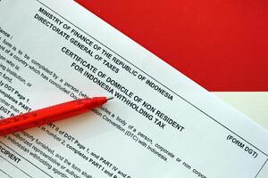 Indonesian tax form DGT certificate of domicile of non resident for indonesia withholding tax photo