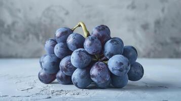 Fresh purple grapes with waterdrops showcasing fruit, viticulture, and organic agriculture photo