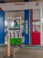 Ciputat, South Tangerang, March 10, 2024 - fuel oil filling station for motor vehicles. photo