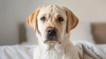 retrato de un linda Labrador perdiguero demostración lealtad y amistad como un mascota compañero foto