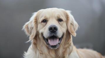 Golden Retriever dog portrait depicting a friendly and happy pet with soft fur photo