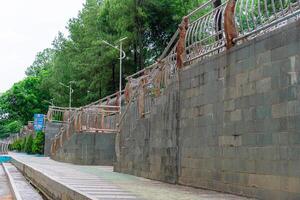 building wall fence in the garden of Serpong City, South Tangerang. photo