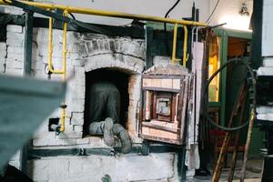 Glass furnace in blown production photo