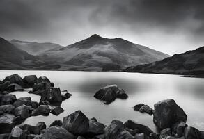 un ver de montar Snowdon en norte Gales foto