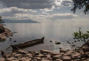 A view of Lake Malawi in Africa photo