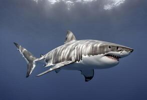 un ver de un genial blanco tiburón foto
