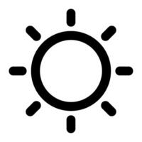 Sun icon for uiux, web, app, infographic, etc vector