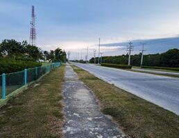 Concept shot of the road in the rural village. Outdoors photo