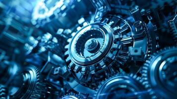 Gear and cogs wheel, automation process technology system for business. photo